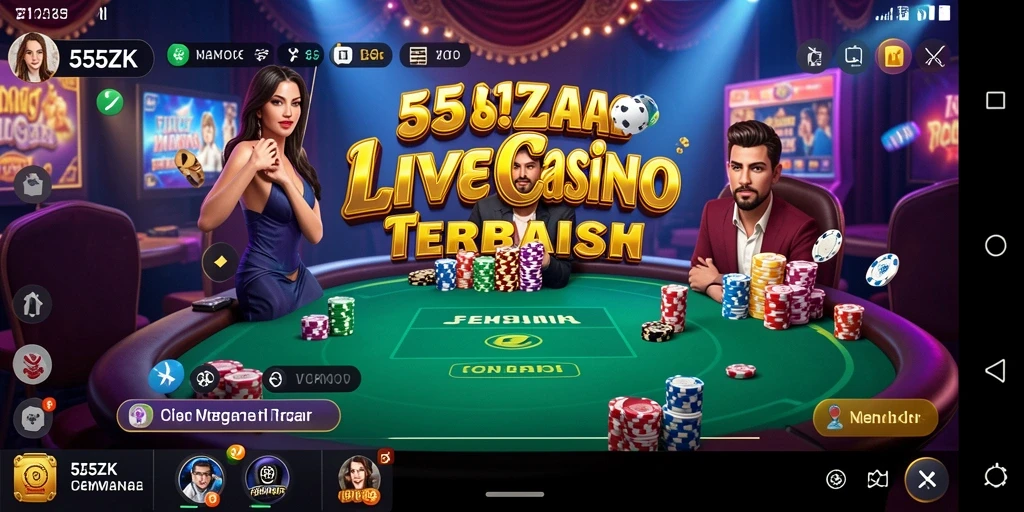 Tampilan gameplay Live Casino yang mendebarkan di 555ZK.
