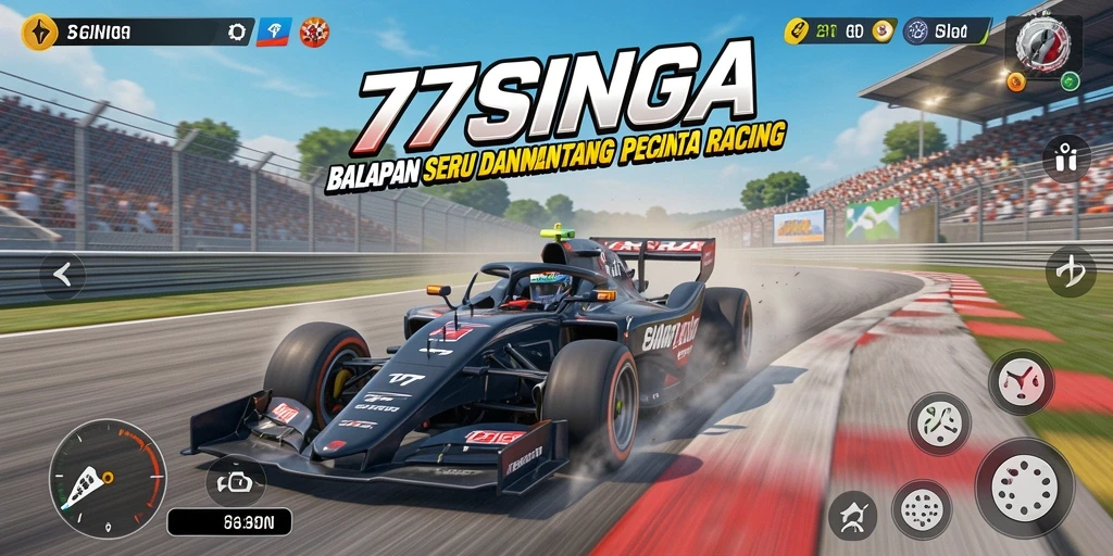 Screenshot gameplay 77SINGA yang menampilkan balapan seru.