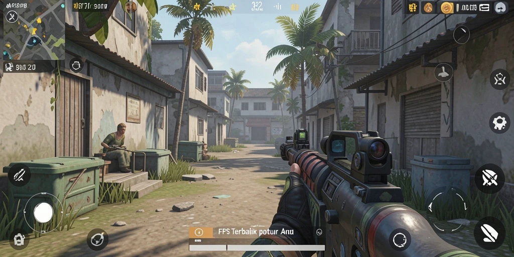 Screenshot gameplay API77 menunjukkan aksi tembak-tembakan yang intens.