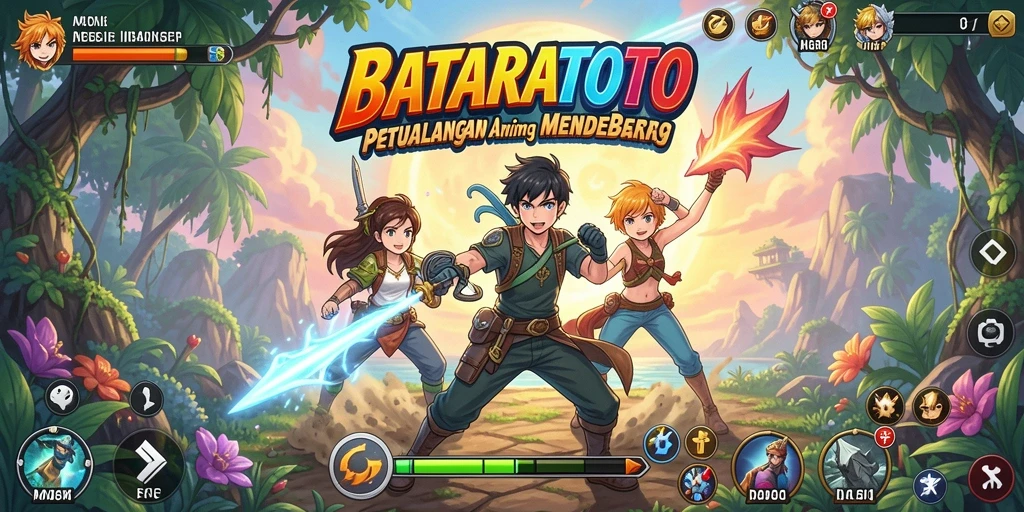 Tampilan screenshot gameplay BATARATOTO yang penuh aksi anime.
