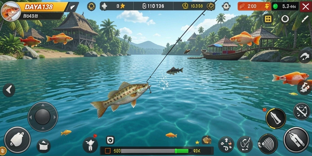 Tampilan gameplay DAYA138 yang seru dengan aksi memancing yang menantang.