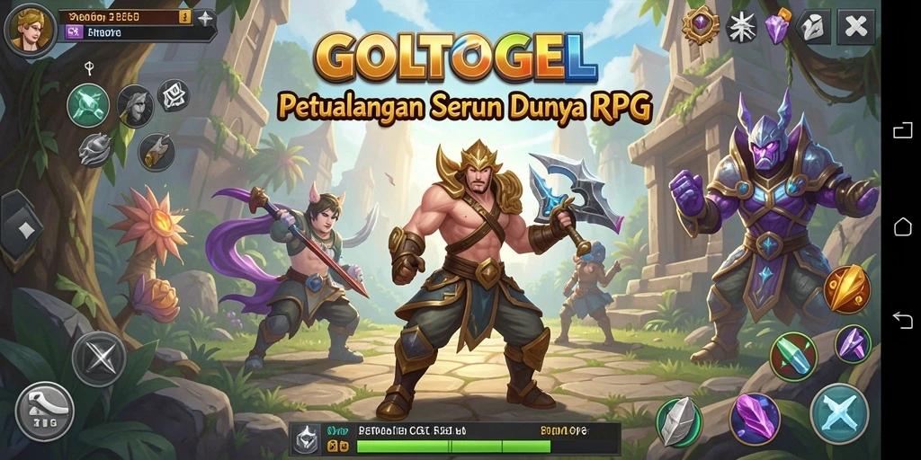 Screenshot GOLTOGEL menunjukkan aksi RPG yang mendebarkan.
