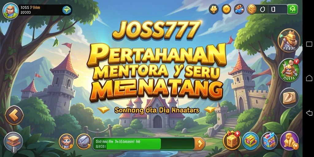 Screenshot JOSS777 menampilkan aksi menara bertahan yang mendebarkan.