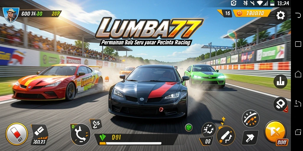 Tampilan gameplay LUMBA77 dengan aksi balap yang mendebarkan.