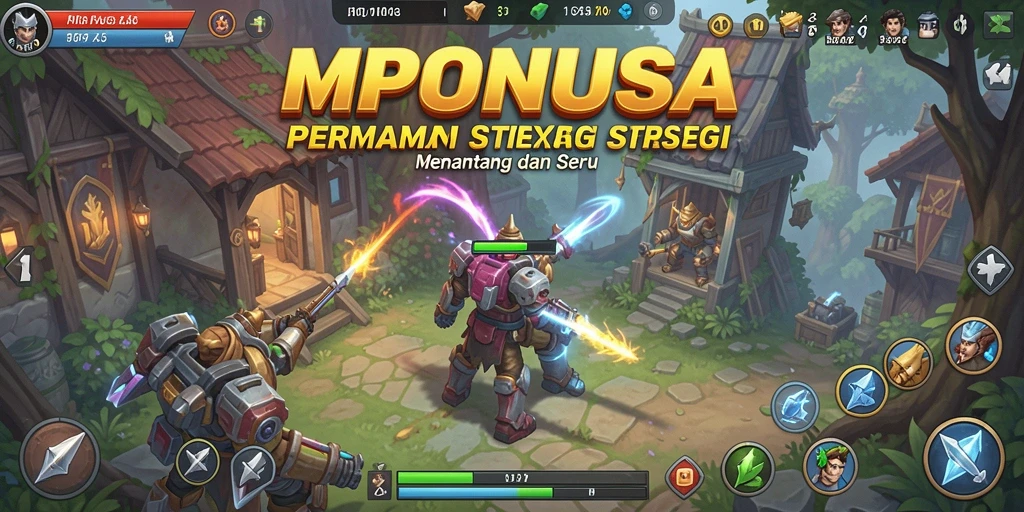 Screenshot permainan <strong>MPONUSA</strong> yang menunjukkan aksi strategis yang mendebarkan.