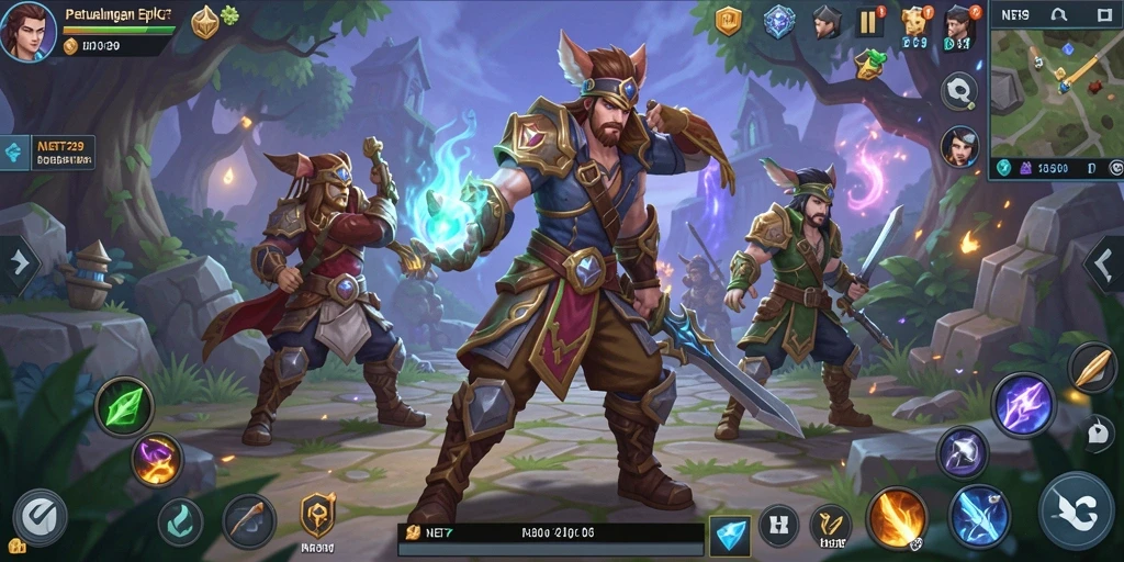Screenshot menunjukkan aksi pertempuran seru dalam game ARPG.