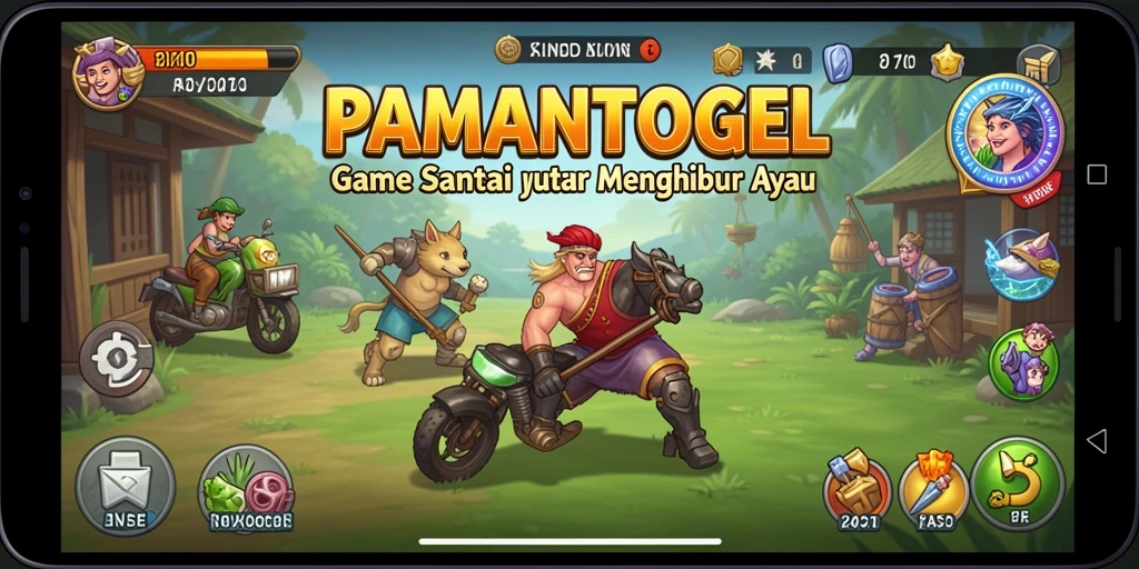 Tampilkan gameplay seru PAMANTOGEL dengan warna-warna cerah.