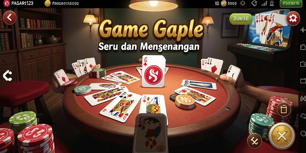 Tangkapan layar gameplay PASAR123 menampilkan keseruan bermain Gaple.