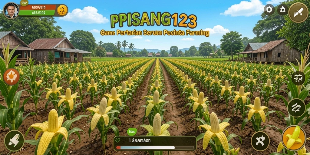 Tampilan seru gameplay PISANG123 dengan aktivitas bertani yang interaktif.