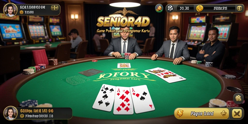 Screenshot gameplay SENIOR4D yang menampilkan aksi permainan Poker.