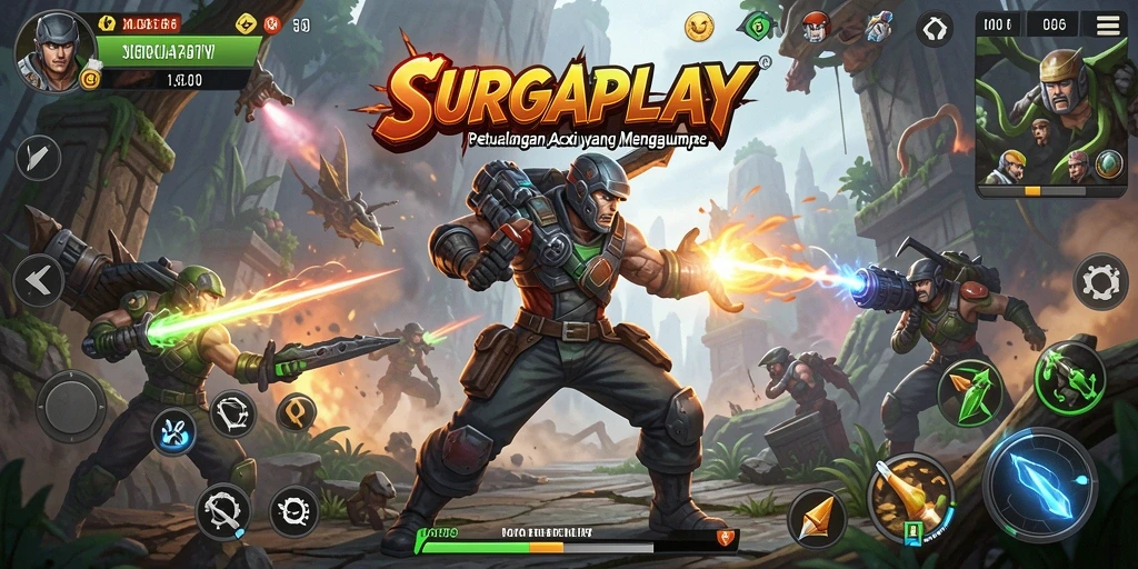 Gameplay menegangkan dalam SURGAPLAY yang penuh aksi.