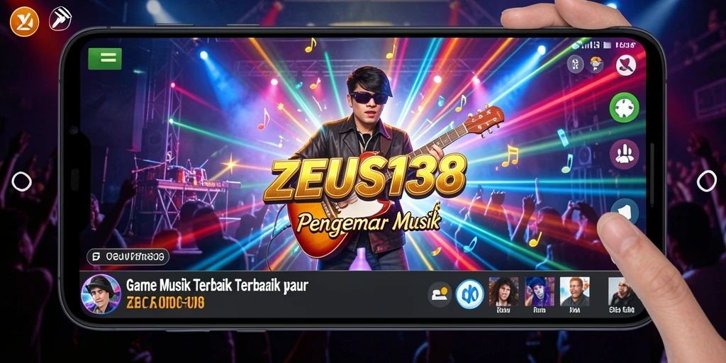 Tampilan antarmuka game musik yang interaktif dan menarik.