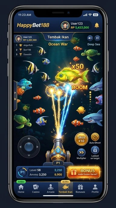 Tampilan antarmuka happybet188 yang menarik dan intuitif.